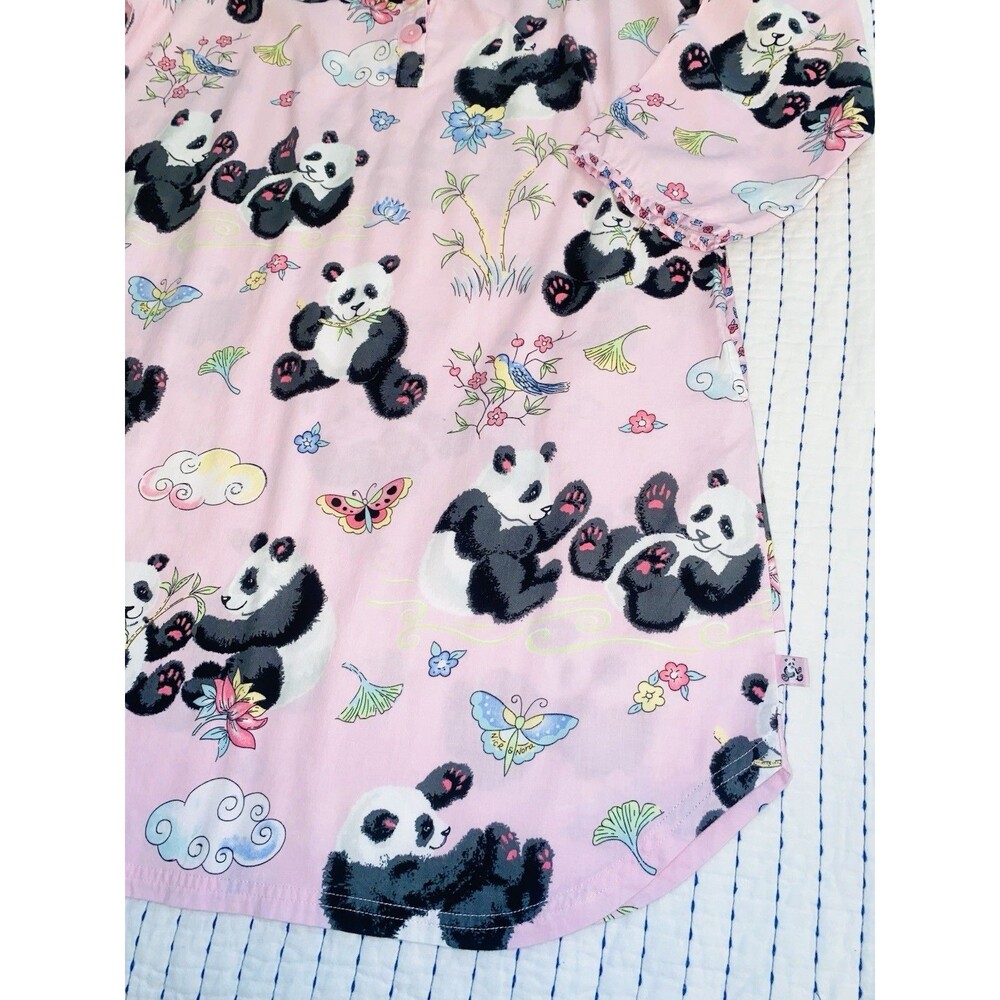 Nick & Nora Panda Cotton Nightgown Dress Pockets Whimsygoth Y2K Cottagecore L - Picture 9 of 13